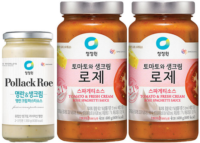 청정원 파스타소스 로제 600g 2개 + 명란크림 350g 1개