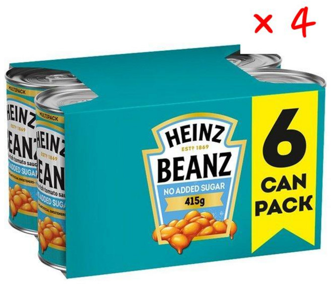 하인즈 No 애디드 슈가 베이크 빈즈, 415g, 4개