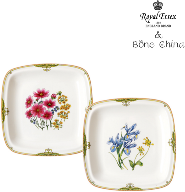 본차이나 정사각 반찬접시 디저트접시, 혼합, 1세트