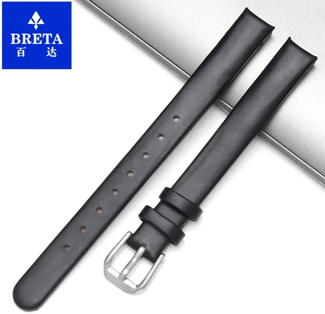 캘빈 CK 시계 밴드 K43231 여성용 액세서리 용 10MM 곡선 가죽 스트랩 도구가있는 블랙 화이트