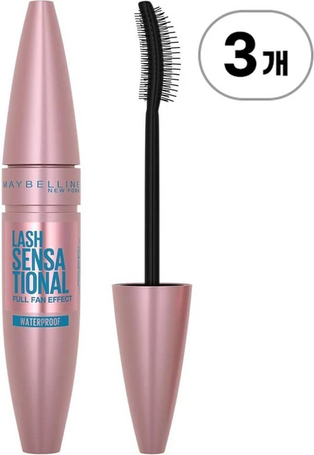 메이블린 뉴욕 래쉬 센세이셔널 워터프루프 마스카라 블랙 10ml Maybelline New York Lash Sensational Waterproof Mascara Black 10, 3개 - 쿠팡