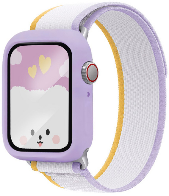 아이메이드잇 애플워치 호환 트레일루프 + 케이스 2개입 세트, 라벤더 / 오렌지