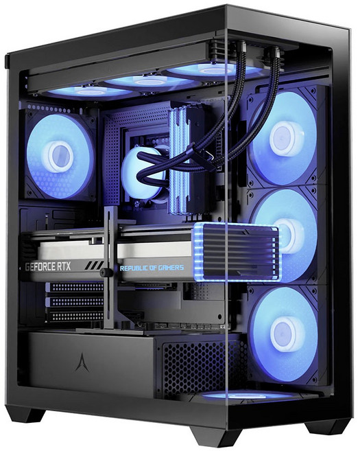 앱코 컴퓨터 케이스 미들타워 UH40 킬러웨일 ARGB 블랙, 1개