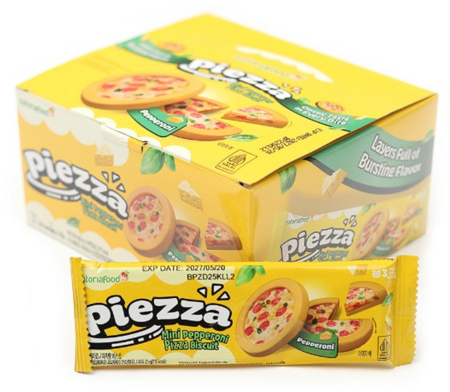 미성) 미니 페페로니 피자향 비스킷 21g(노랑) (1타 24개)