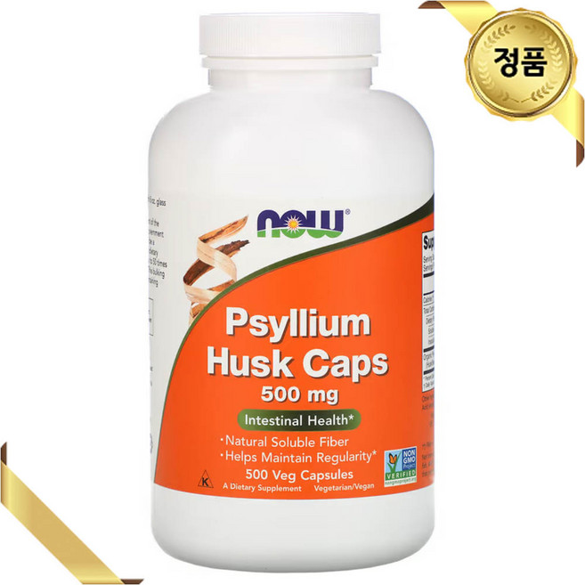 나우푸드 차전자피 500mg 500 베지 캡슐 식이섬유 비건 글루텐프리 섬유질 가루 분말, 500정, 1개