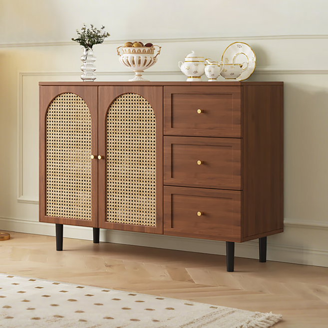 거실 북유럽 다용도 수납장 주방 예쁜그릇장 찬장 수납선반, 갈색A02