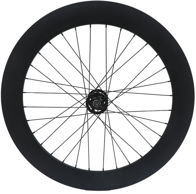 휠셋 88림 88mm 700c 픽시휠 바이크 2 m 카본88림 CSC 50 오토바이, 검은 뒷바퀴
