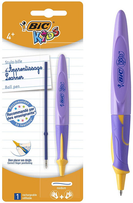 Bic kids 原子筆 learner 人體工學設計 安全無毒 色彩鮮明, 1個, 紫 / Violet, 紫 / Violet