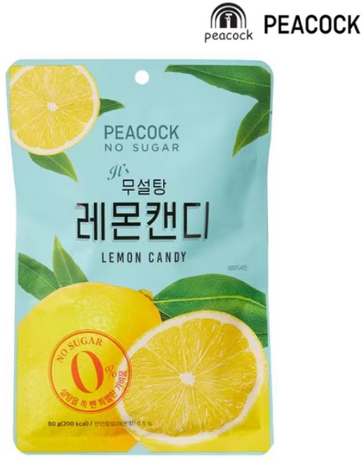 피코크 무설탕 레몬캔디, 3개, 80g