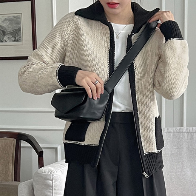 엔비룩 여성용 덤블배색포켓집업