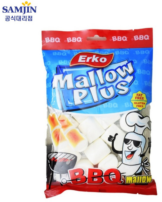 삼진 화이트 머쉬멜로우 소포장 100g 캠핑용 간식 베이커리 바베큐용, 12개