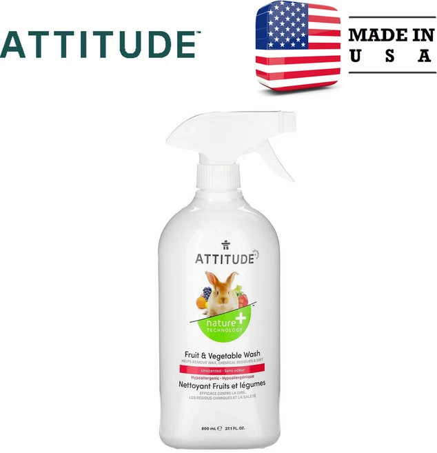 ATTITUDE 과일 및 채소 워시 800 ml (27.1fl oz), 1개, 800ml - 쿠팡