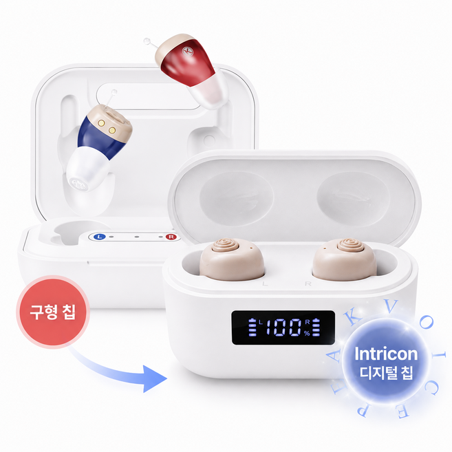 최신형 프리미엄 음성증폭기 미FDA등록 부모님선물 음성은 증폭 소음은 제거한 귓속형 최신형 1년무상서비스 당일발송, 1세트