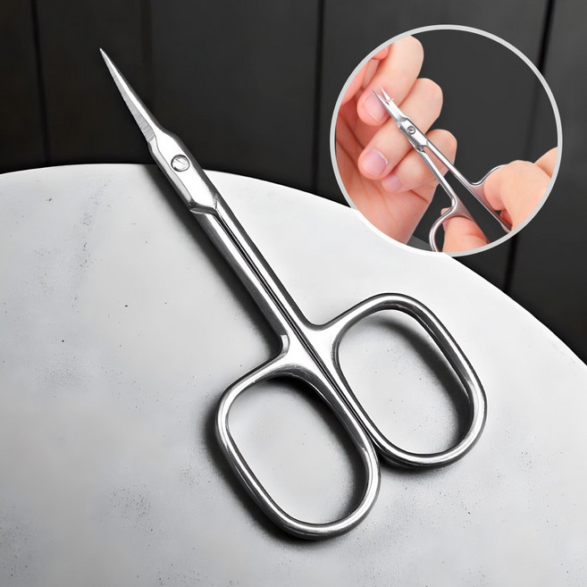 로니베이 큐티클 제거 가위 네일 미용 손톱정리, 1개, 라이트실버