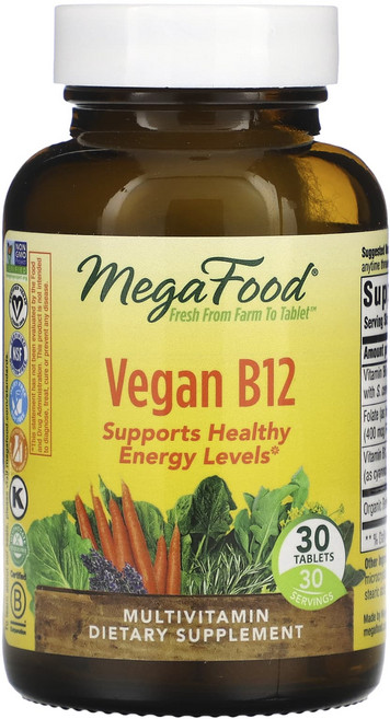 메가푸드 비건 비타민 B12 시아노코발라민 30정, 1개, 1개