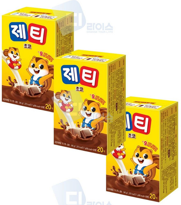 제티 쵸코렛맛 20T 3개 분말 파우더 초코우유 코코아 ane+0214gf, 본상품선택
