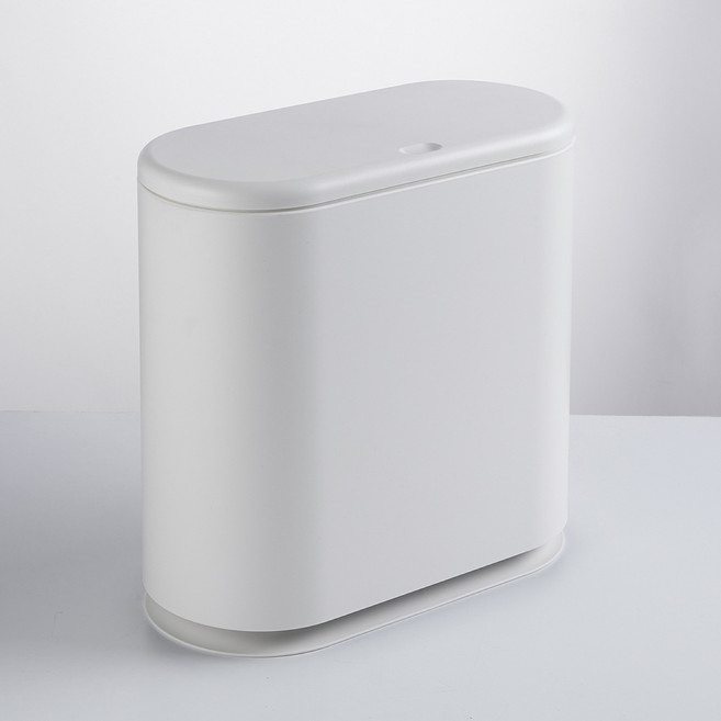 위시월드 원터치 쓰레기통 화장실 휴지통 10L, 화이트