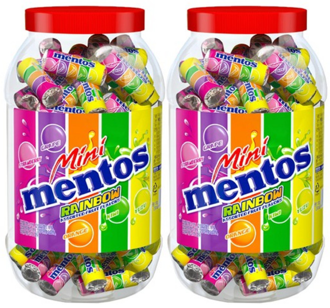 멘토스 미니 뉴레인보우 100입 x 2개, 1kg