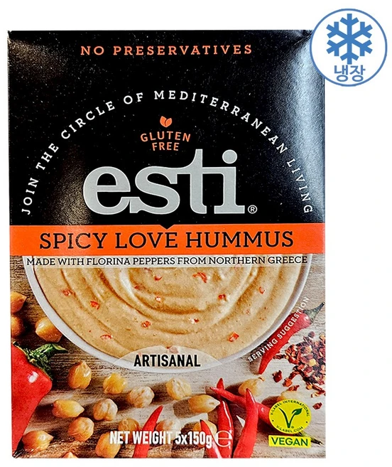 ESTI 스파이시 러브 후무스 750g (150g X 5개입) / 그리스, 150g, 5개 - 쿠팡