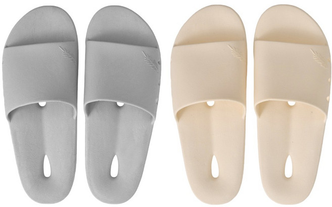 1+1 국산 호텔 발편한 미끄럼방지 다용도 거실 화장실 욕실화 슬리퍼, 1개, 그레이+아이보리