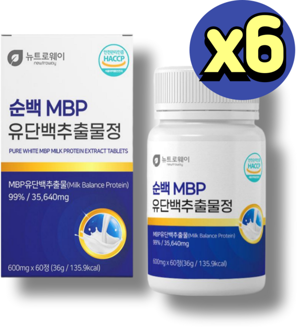 뉴트리업 뼈엔mbp 고함량 유단백 식약청인증 콘드로이친 1200, 6박스, 60정