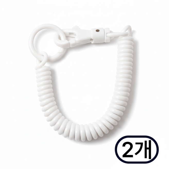오셀르 이중고리 스프링 스트랩, 2개, 흰색