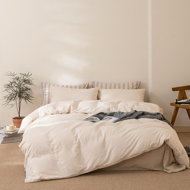 유판 100% 순면 이불커버 1개 + 베개커버 2개 침구세트 이불커버 베개커버 세트