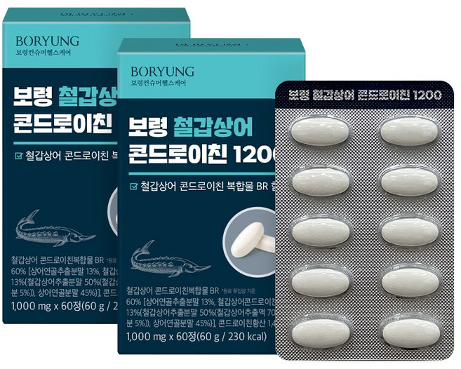 보령 철갑상어 콘드로이친 1200, 2개, 60정