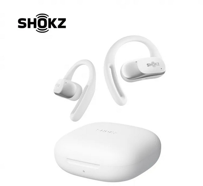 Shokz OPENFIT AIR 開放式藍牙耳機 耳掛式運動耳機 防水防塵, 冰川白