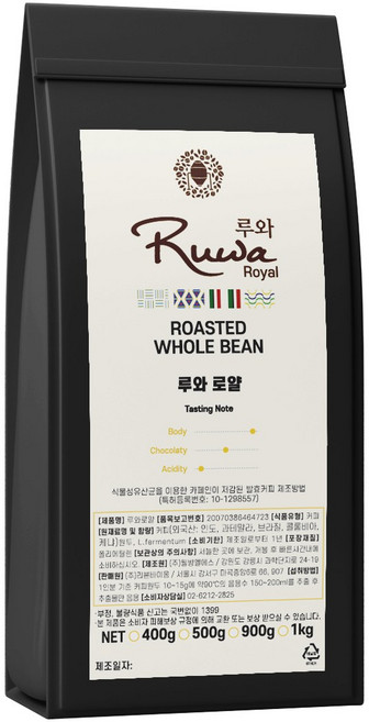 식물성유산균 발효커피 루와 로얄 원두, 400g, 3개, 홀빈(분쇄안함)