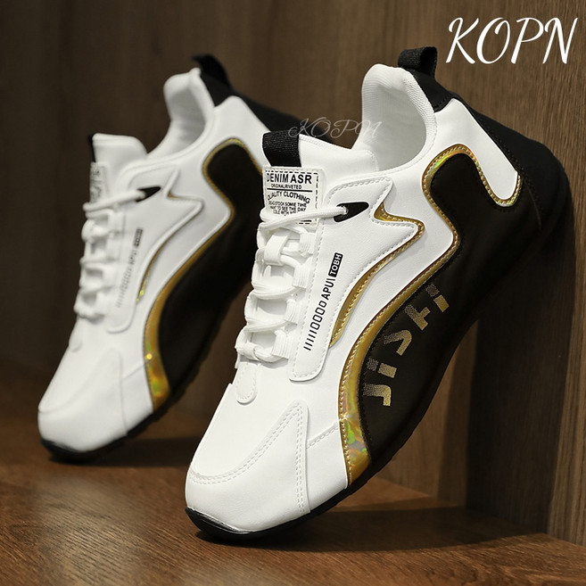 KOPN 남자 신발 봄 가죽 면 캐주얼 패션 운동화 방수 고급 여행화 트렌드 신발 남자