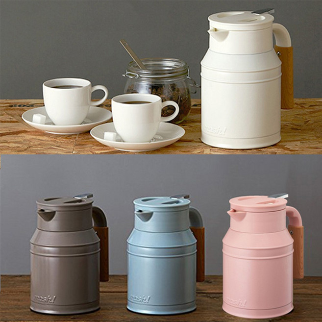 도시샤 모슈 테이블 핸디포트 보온물통 보냉물병 1000ml 아이보리/블루, 블루, 1개