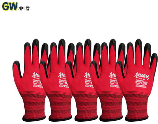 (주)승리 천하무적 코팅장갑 작업용 U3 레드, 10개