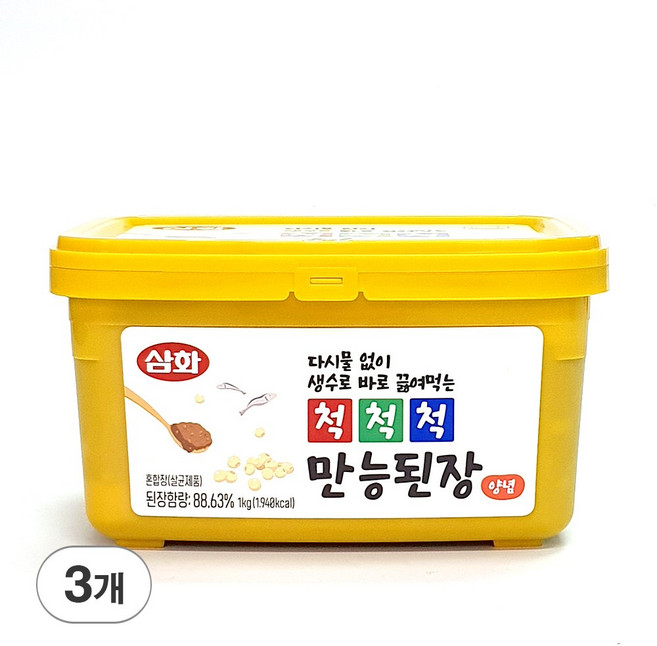 삼화식품 척척척 만능 된장 양념, 3개, 1kg