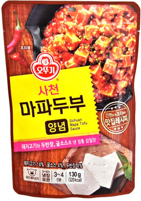 (무)(냉장)오뚜기 사천마파두부양념130gX1개, 130g, 1개