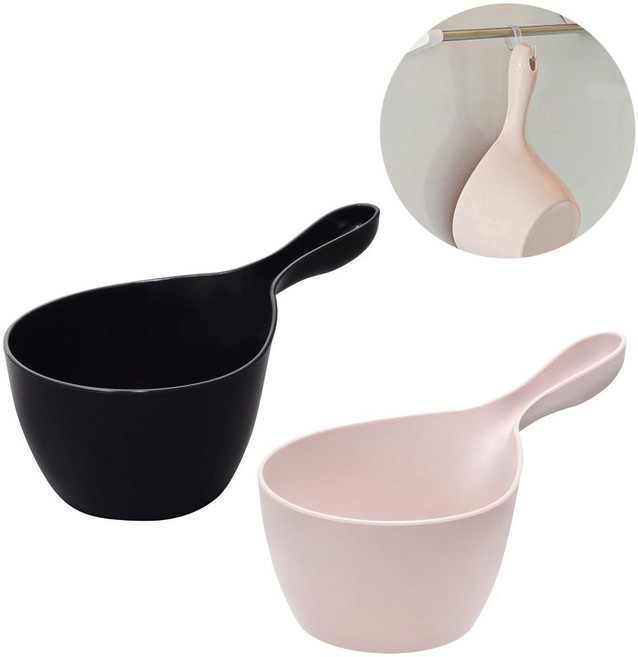 휴바스 목욕 손잡이 물바가지 욕실 주방 물청소 다용도 청소 바가지, 블랙