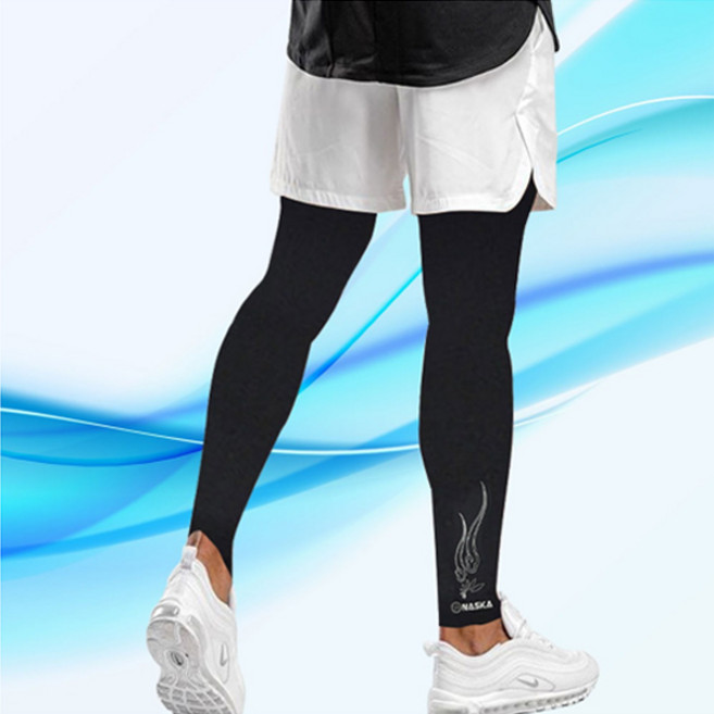 에이스샵_국내생산 쿨 레깅스(좌우)1세트 발토시 자외선 차단 종아리토시 레깅스 자전거, 검정, 1개