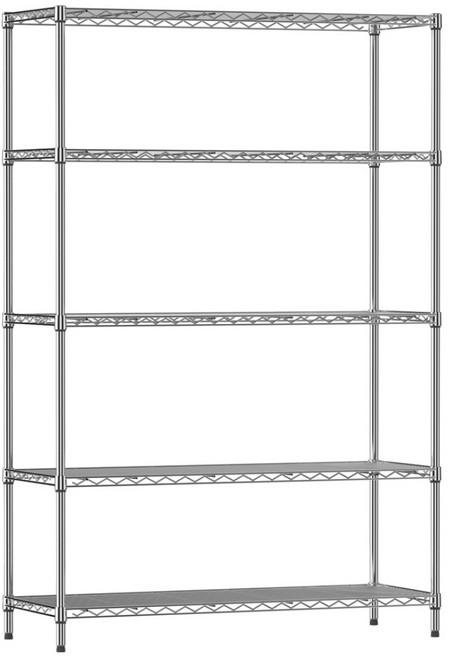 코랙코리아 25파이 기둥 튼튼한 강철 메탈선반 3 4 5 단, 실버, 5단