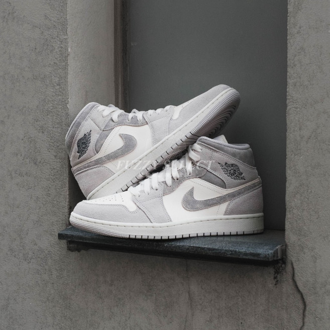 Air Jordan 1 Mid 麂皮灰 灰米白 灰 FQ7720-002, 1個, 下單後請注意商品諮詢訊息