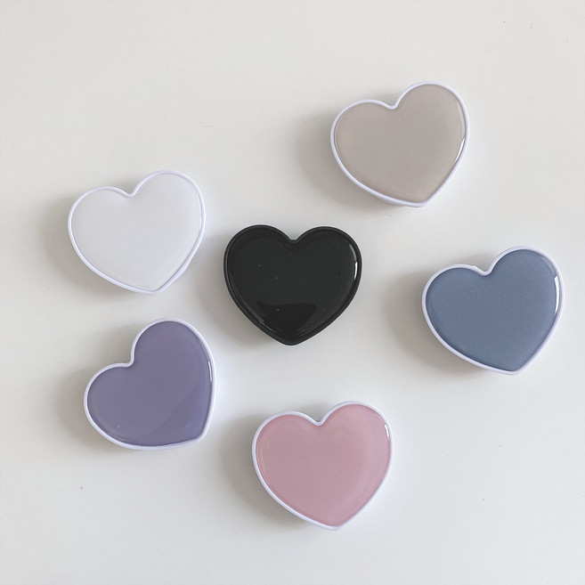 악세사리하우스 하트 그립 아크릴 스마트톡 거치대, 1개, 블랙