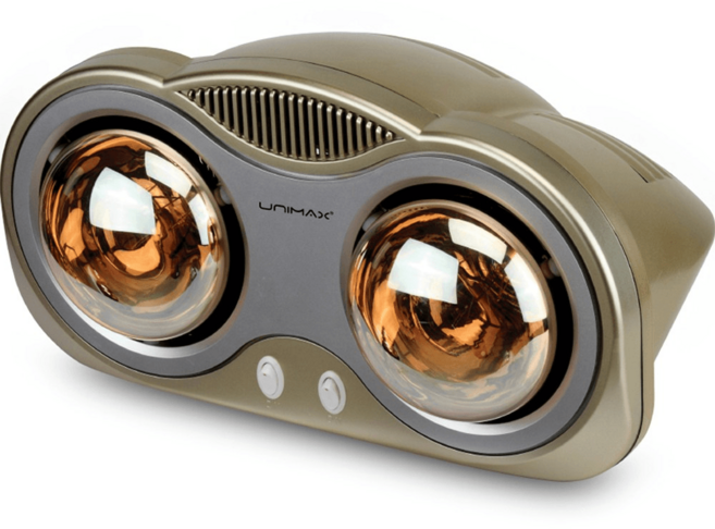 유니맥스 욕실용 골드램프 전기히터 2구, UMH-7020B, 혼합색상