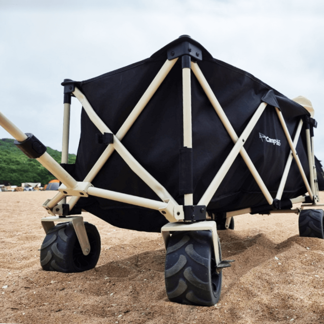 캠프365 파파웨건 접이식 캠핑웨건 폴딩카트 뒷문개방 왜건 손수레 광폭바퀴 내하중160KG, 1개, 스포츠 울트라