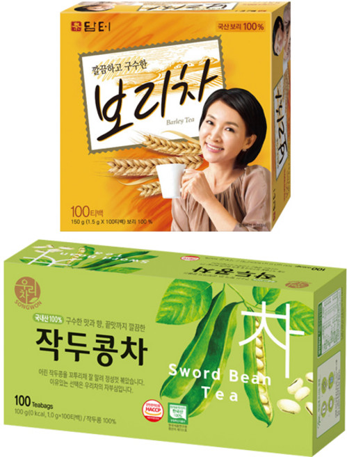 담터 보리차 100T +송원 작두콩차 100T, 150g, 1개
