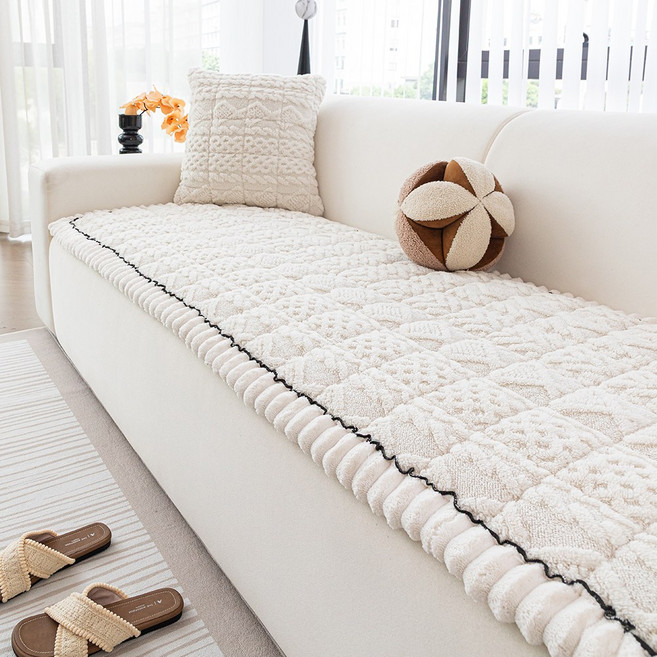 FEIFAN 털빠짐 적은 퀼팅 안미끄 초극세사 겨울 소파패드 4인용