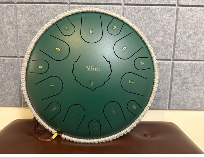 YOUZI 碳鋼 D調 14吋 15音 空靈鼓, 1個, 石綠色