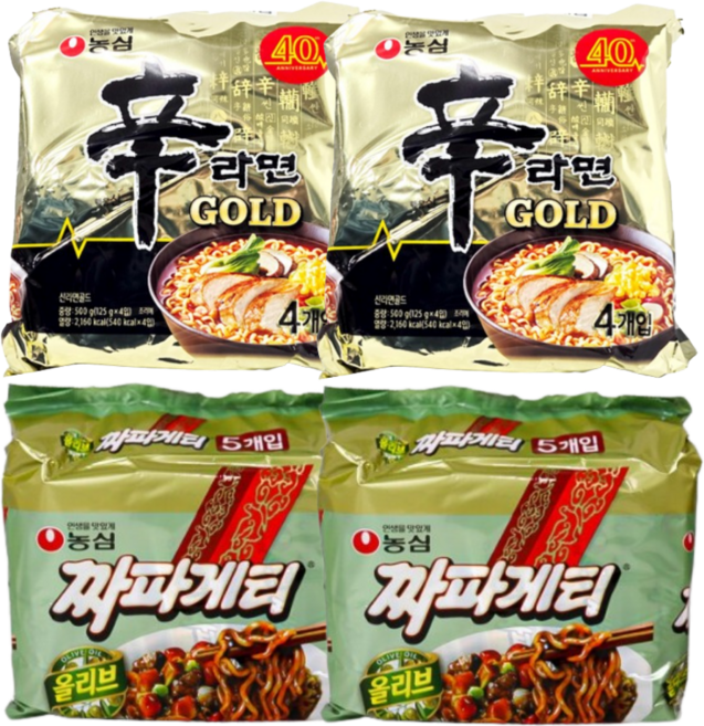 농심 신라면골드2봉 짜파게티2봉, 18개