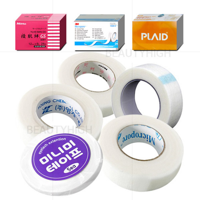 속눈썹펌용 테이프(낱개 10개 택1) 3M 미니미 영 탐스 PBS 유키반 롯드고정 속눈썹펌 테이프, (미니미테이프5개입x2개)