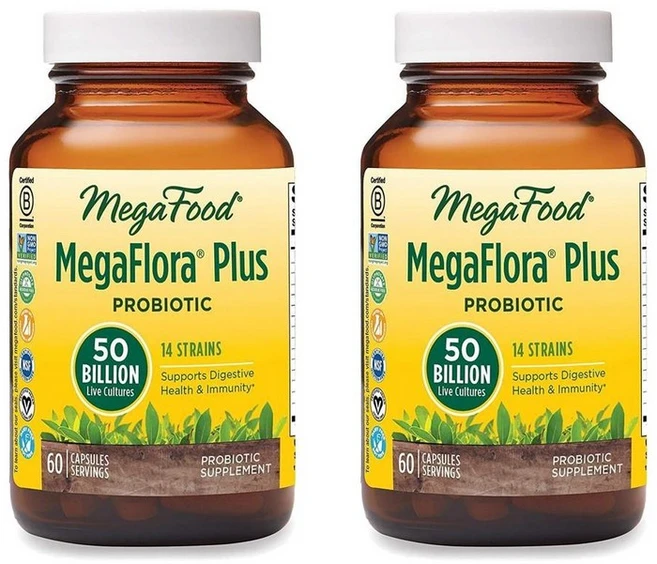 메가푸드 메가플로라 플러스 유산균 500억 CFU 2개월분, 2개, 60정 - 쿠팡