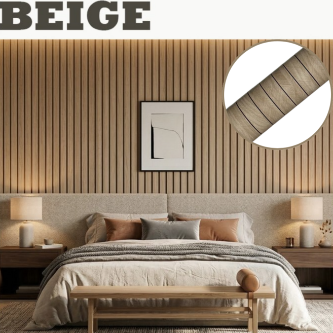 오르티 접착식 템바보드 셀프 인테리어 붙이는 템파보드 단열 벽지, 베이지