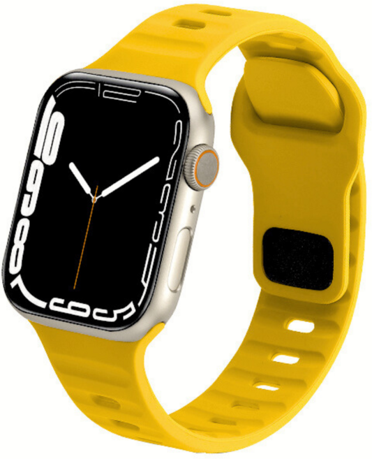 애플워치 호환 계단 실리콘 스포츠 스트랩 울트라1/2/3 11 10 9 8 7 3 SE1/2/3, 노란색, 1개
